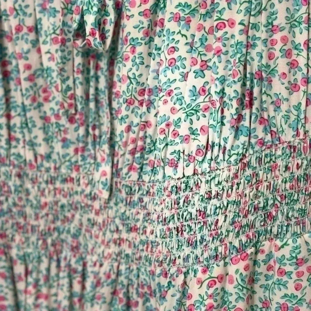 J. Crew‎ Puff-sleeve midi dress in floral 🩵